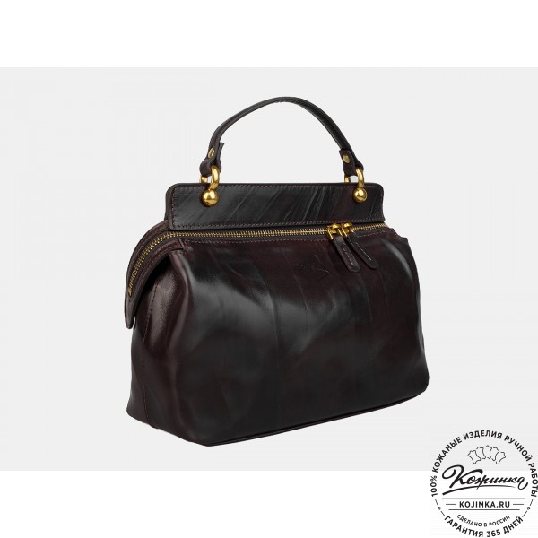 Женская кожаная сумка "Орнелла" (коричневая). фото 1